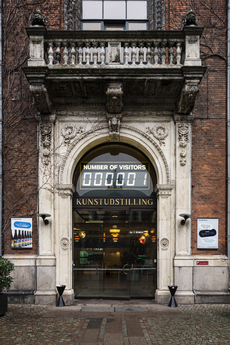 Number Of Visitors, 2005 by Jens Haaning and SUPERFLEX installed at Kunsthal Charlottenborg, 2013.