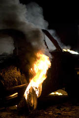 Burning Car, 2008, 9:30 min. Still image.