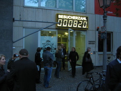 Number Of Visitors (Besucherzahl), 2005 by Jens Haaning and SUPERFLEX installed at Frankfurter Kunstverein. 