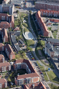 Superkilen, 2012. Urban park in Copenhagen. Green Park. Commissioned by City of Copenhagen and RealDania. Developed in close collaboration with Bjarke Ingels Group (BIG) and Topotek1.
