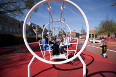 Superkilen, 2012. Urban park in Copenhagen. Swings from Bagdad, Red Square. Commissioned by City of Copenhagen and RealDania. Developed in close collaboration with Bjarke Ingels Group (BIG) and Topotek1.
