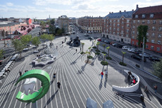 Superkilen, 2012.  Urban park in Copenhagen. Black Square. Commissioned by City of Copenhagen and RealDania. Developed in close collaboration with Bjarke Ingels Group (BIG) and Topotek1.