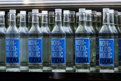 Non-Alcoholic Vodka installed at The Dolder Grand Hotel, Zurich, 2016. Detail.
