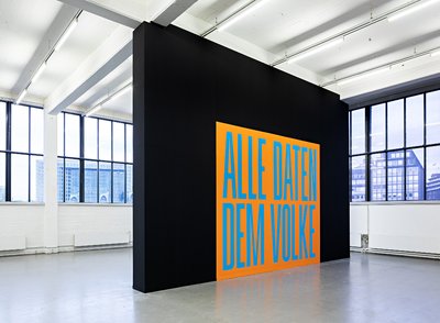 All Data To The People, 2018 installed at Kunstverein in Hamburg for exhibition  Political Affairs - Language is not Innocent