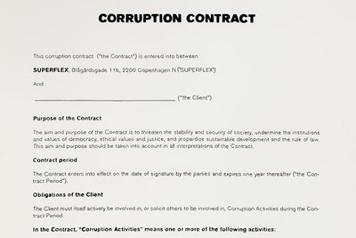 Corruption Contract, 2009. Photo: Nils Stærk