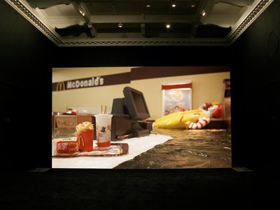 Flooded McDonald's installed at South London Gallery, London, 2009.  Photo: SUPERFLEX