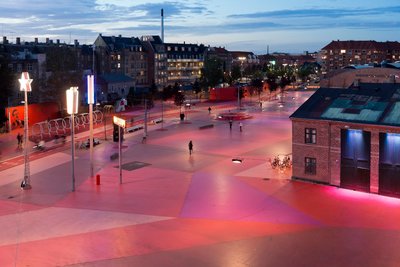 The red square. Superkilen, 2012.  Photo: Iwan Baan