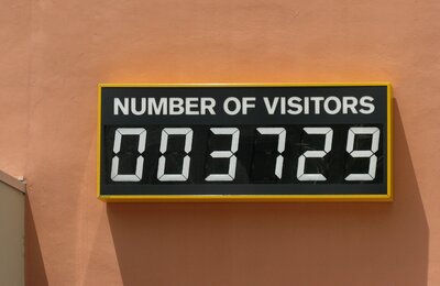 Number Of Visitors by Jens Haaning and SUPERFLEX installed at MOCA, Miami, 2009.  Photo: MOCA, Miami