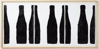 Guaraná Power poster painted with black paint as response to the work being censored by the São Paulo Biennial, 2006.